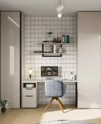 bureau chambre beige