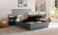Lit coffre de rangement 2 places avec sommier