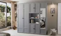 Armoire dressing 4 portes battantes 2 niches