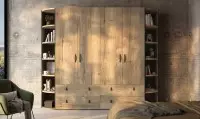 Armoire dressing 2 portes battantes et tiroirs