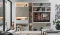 Meuble TV bibliothèque largeur 140 cm