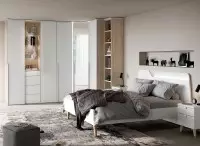 Bloom - armoire portes battantes et lit graphik blanc