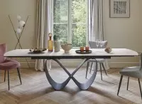 Topaze table salle à manger marbre blanc