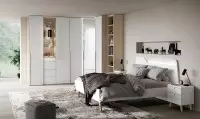 Bloom - armoire portes battantes et lit graphik blanc 