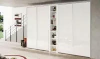 Bloom - armoires portes coulissantes verre laqué blanc