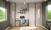 bureau moderne gris brillant