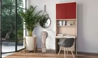 table module meuble rouge chene naturel