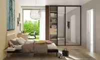 porte de dressing en verre miroir