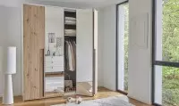 Opale - armoire pliante Chêne doré miroirs
